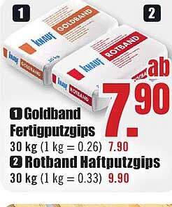 Goldband Fertigputzgips / Rotband Haftputzgips