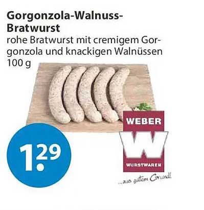 Gorgonzola-Walnuss-Bratwurst