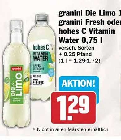 granini Die Limo granini Fresh oder hohes C Vitamin Water 0,75 l