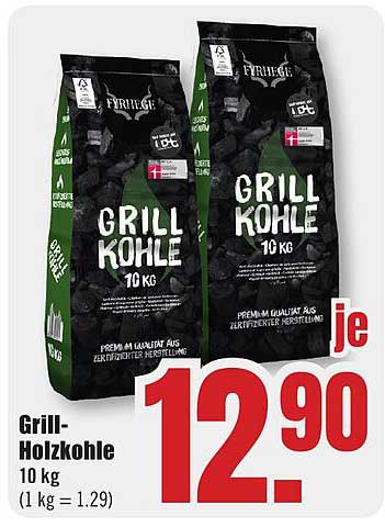 Grill-Holzkohle 10 kg (1 kg = 1.29)