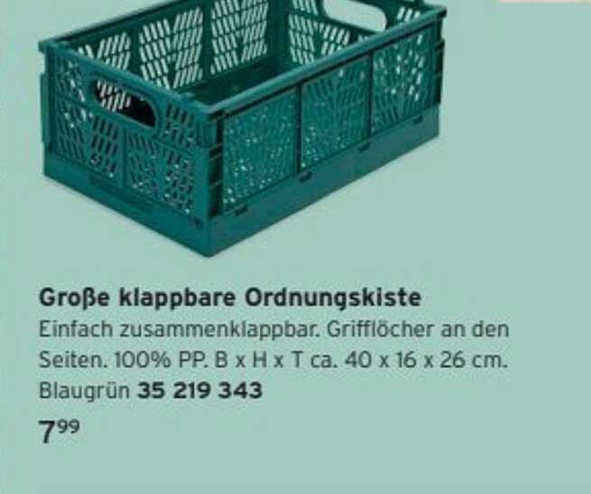 Große klappbare Ordnungskiste