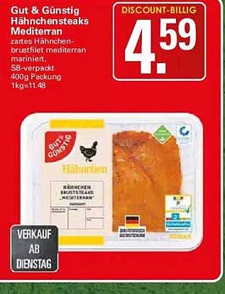 Gut & Günstig Hähnchensteaks Mediterran