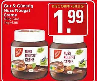 Gut & Günstig Nuss Nougat Creme 400g Glas