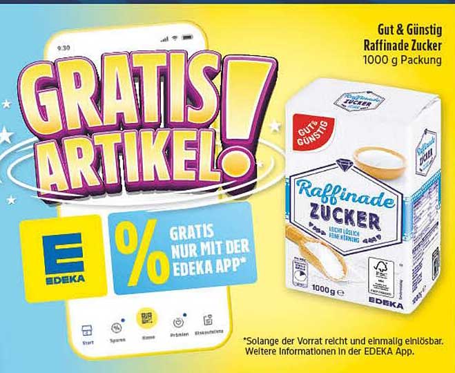 Gut & Günstig Raffinade Zucker 1000 g Packung