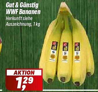 Gut & Günstig WWF Bananen Herkunft siehe Auszeichnung, 1kg