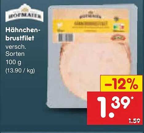 Hähnchen-brustfilet versch. Sorten 100 g (13.90 / kg)
