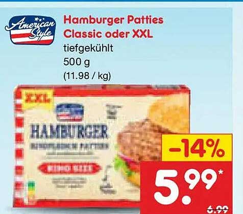 Hamburger Patties Classic oder XXL