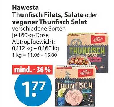 Hawesta Thunfisch Filets, Salate oder veganer Thunfisch Salat