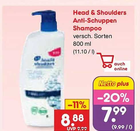 Head & Shoulders Anti-Schuppen Shampoo versch. Sorten 800 ml (11.10 / l) auch online