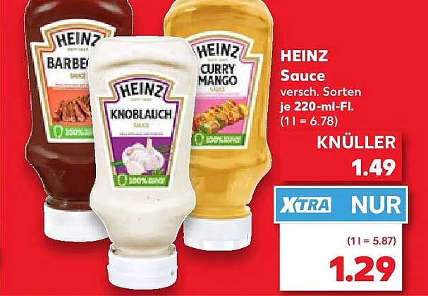 HEINZ Sauce versch. Sorten je 220-ml-Fl.