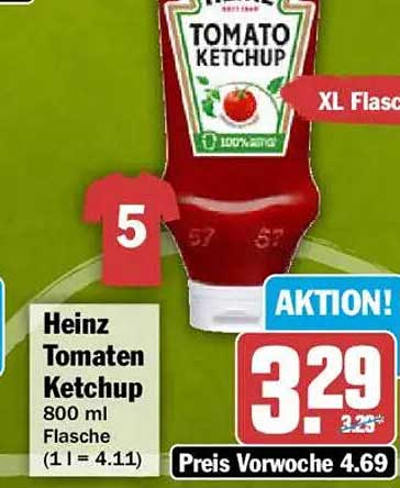 Heinz Tomaten Ketchup 800 ml Flasche (1 l = 4.11)