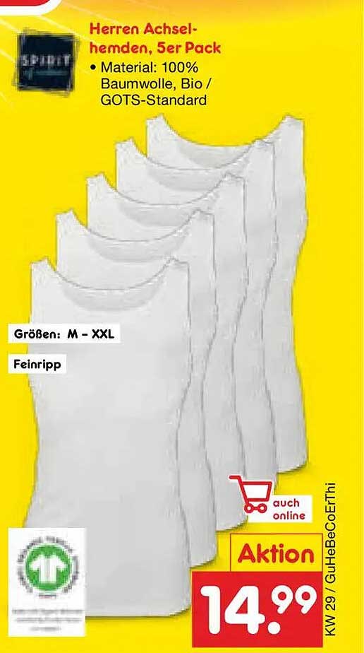 Herren Achselhemden, 5er Pack