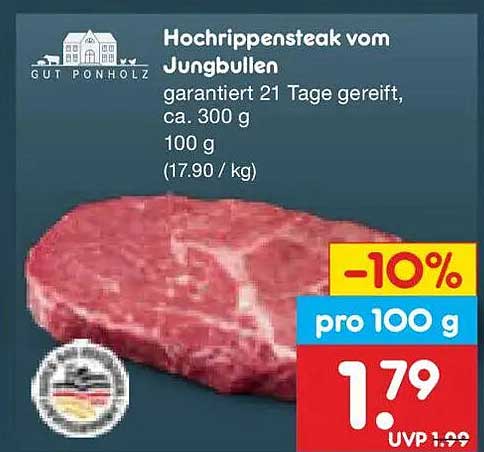 Hochrippensteak vom Jungbullen