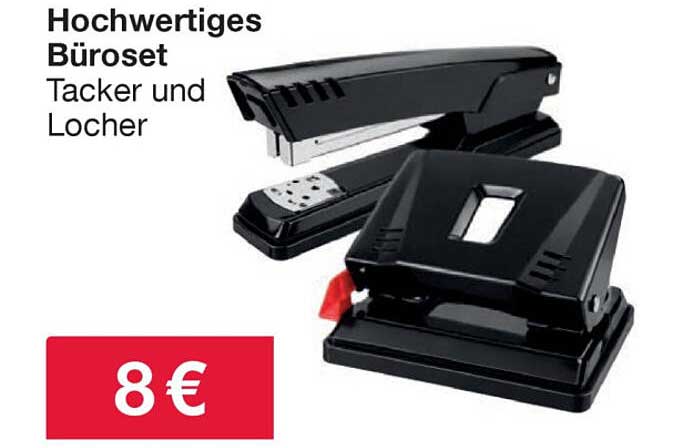 Hochwertiges Bürosset Tacker und Locher