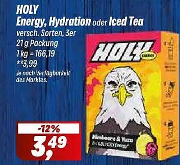 HOLY Energy, Hydration oder Iced Tea versch. Sorten, 3er 21g Packung