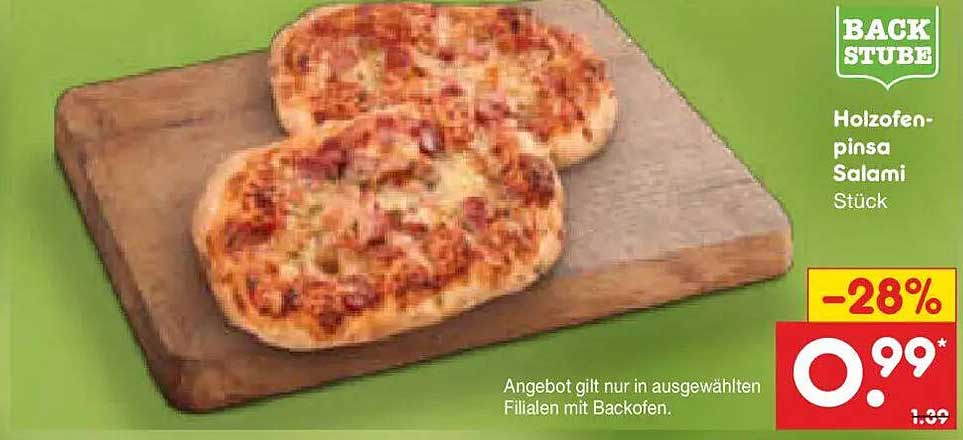 Holzofenpinsa Salami Stück