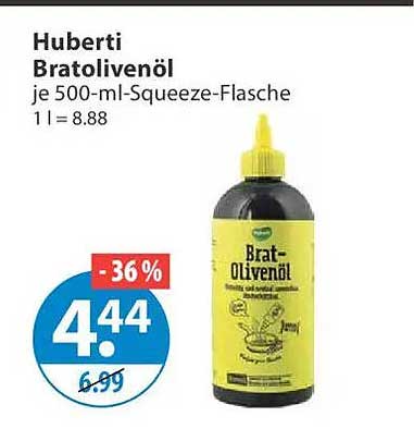 Huberti Bratolivenöl je 500-ml-Squeeze-Flasche 1 l = 8.88