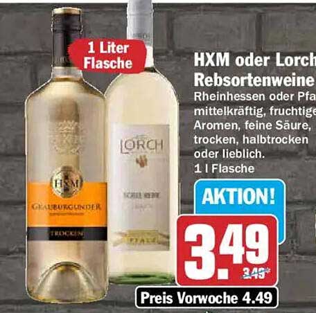 HXM oder Lorch Rebsortenweine