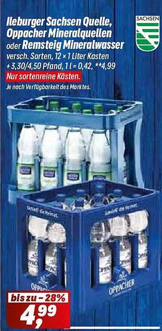 Illeburger Sachsen Quelle, Oppacher Mineralquellen oder Remeisq Mineralwasser