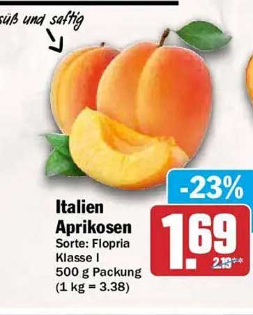 Italien Aprikosen Sorte: Flopria Klasse I 500 g Packung (1 kg = 3.38)