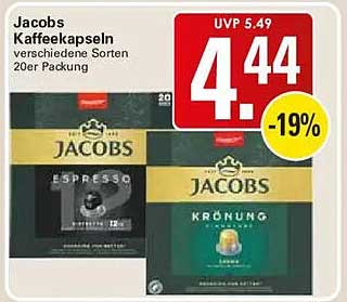 Jacobs Kaffeekapseln verschiedene Sorten 20er Packung
