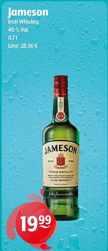 Jameson Irish Whiskey 40 % Vol. 0,7 l
