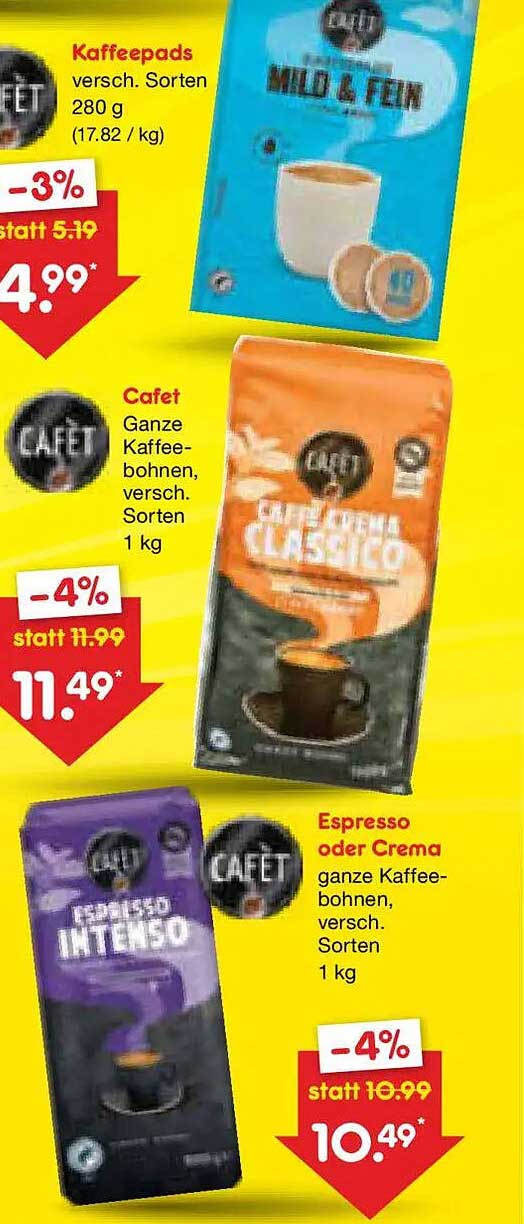 Kaffeepads versch. Sorten 280 g