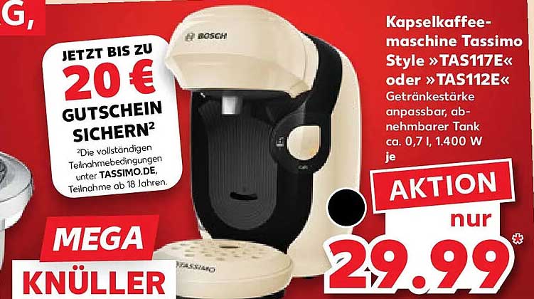 Kapselkaffeemaschine Tassimo Style »TAS117E« oder »TAS112E«