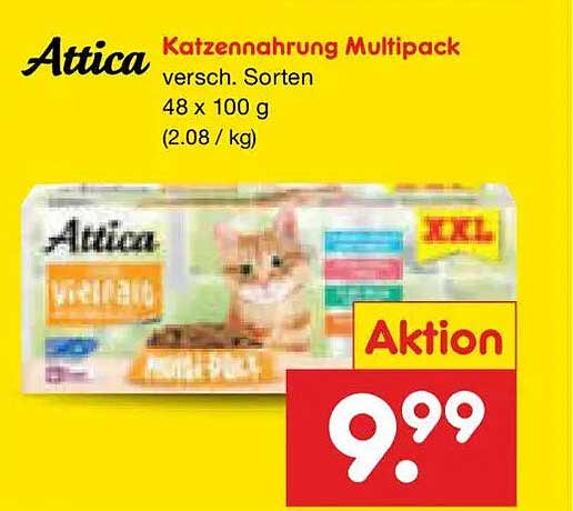 Katzennahrung Multipack versch. Sorten 48 x 100 g (2.08 / kg)