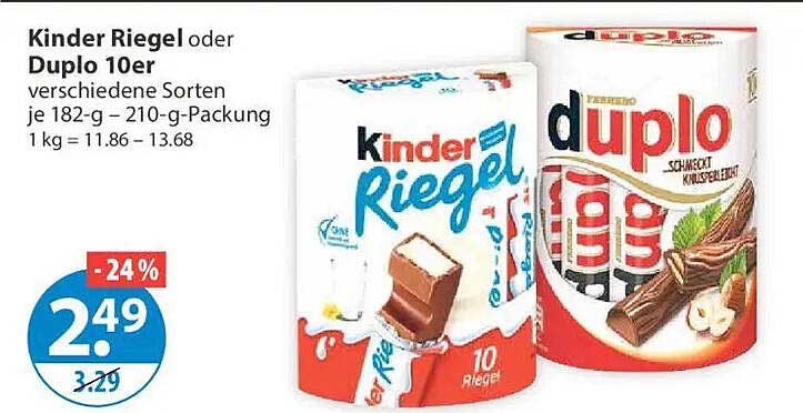 Kinder Riegel oder Duplo 10er