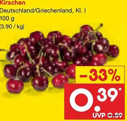Kirschen Deutschland/Griechenland, Kl. I 100 g