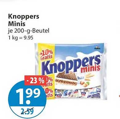 Knoppers Minis je 200-g-Beutel 1 kg = 9.95