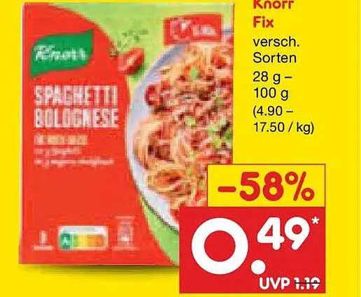 Knorr Fix versch. Sorten 28 g – 100 g
