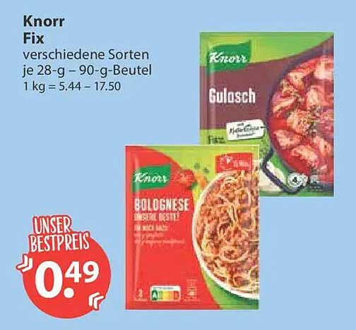 Knorr Fix verschiedene Sorten je 28-g – 90-g-Beutel
