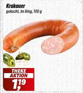 Krakauer gekocht, im Ring, 100 g