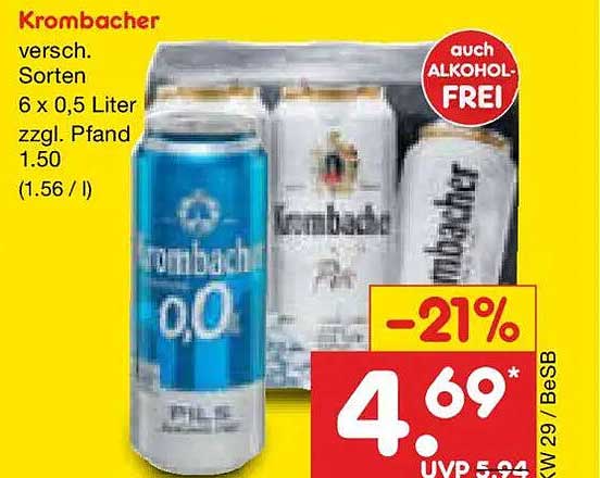 Krombacher versch. Sorten 6 x 0,5 Liter zzgl. Pfand