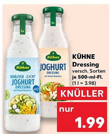KÜHNE Dressing versch. Sorten je 500-ml-Fl. (1 l = 3.98)