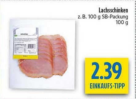 Lachsschinken z. B. 100 g SB-Packung 100 g