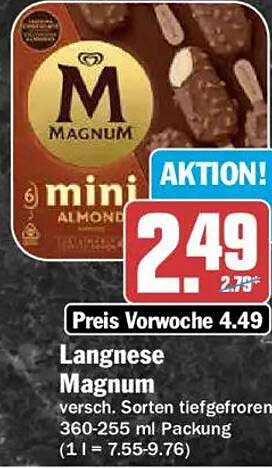 Langes Magnum versch. Sorten tiefgefroren 360-255 ml Packung (1 l = 7.55-9.76)