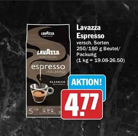 Lavazza Espresso versch. Sorten 250/180 g Beutel/Packung (1 kg = 19.08-26.50)