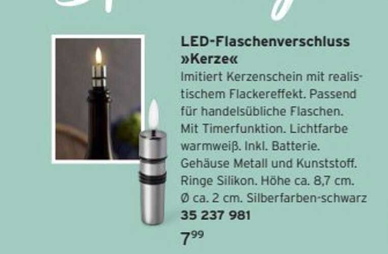LED-Flaschenverschluss »Kerze«