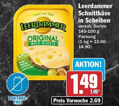 Leerdammer Schnittkäse in Scheiben versch. Sorten 140-100 g Packung