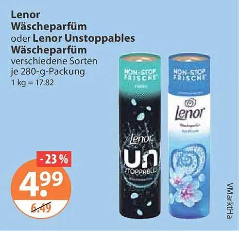 Lenor Wäscheparfüm oder Lenor Unstoppables Wäscheparfüm verschiedene Sorten je 280-g-Packung 1 kg = 17.82