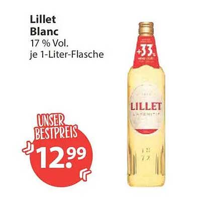 Lillet Blanc 17 % Vol. je 1-Liter-Flasche