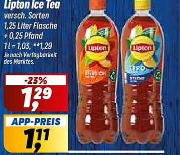 Lipton Ice Tea versch. Sorten 1,25 Liter Flasche + 0,25 Pfand