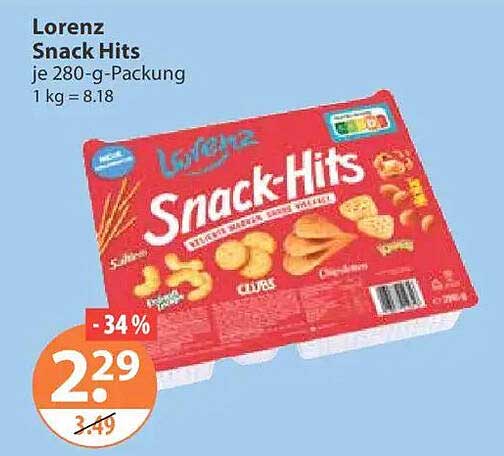 Lorenz Snack Hits je 280-g-Packung
