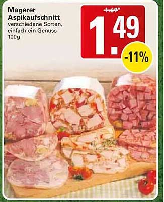 Magerer Aspikaufschnitt verschiedene Sorten, einfach ein Genuss 100g