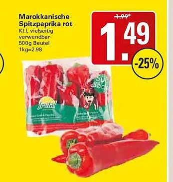 Marokkanische Spitzpaprika rot