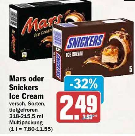 Mars oder Snickers Ice Cream