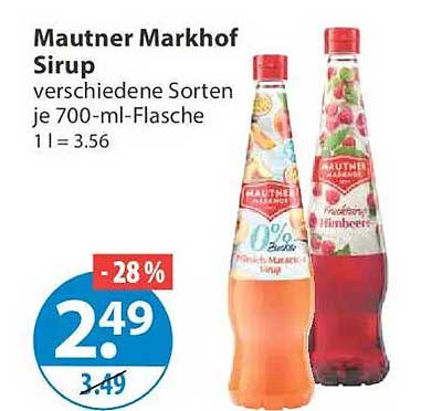 Mautner Markhof Sirup verschiedene Sorten je 700-ml-Flasche 1 l = 3.56